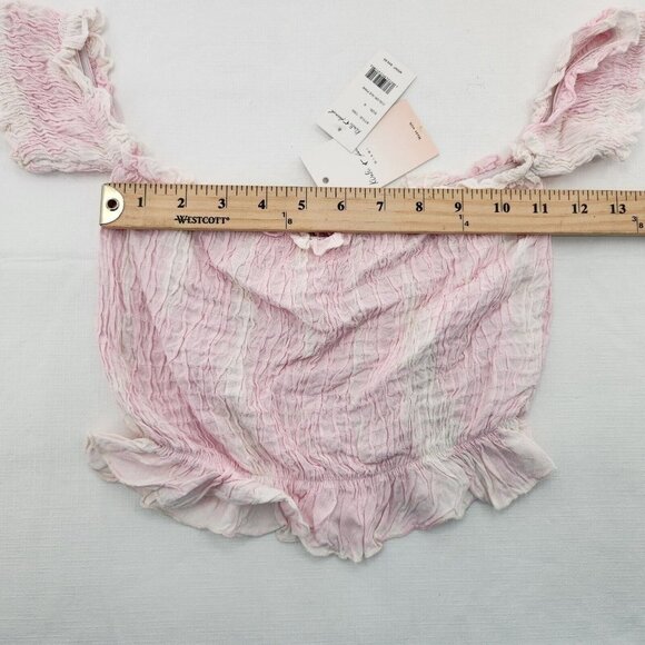 NWT Kiwi & Punch Ice Pink Smocked Crop Tank Top Size Small - Picture 4 of 6
